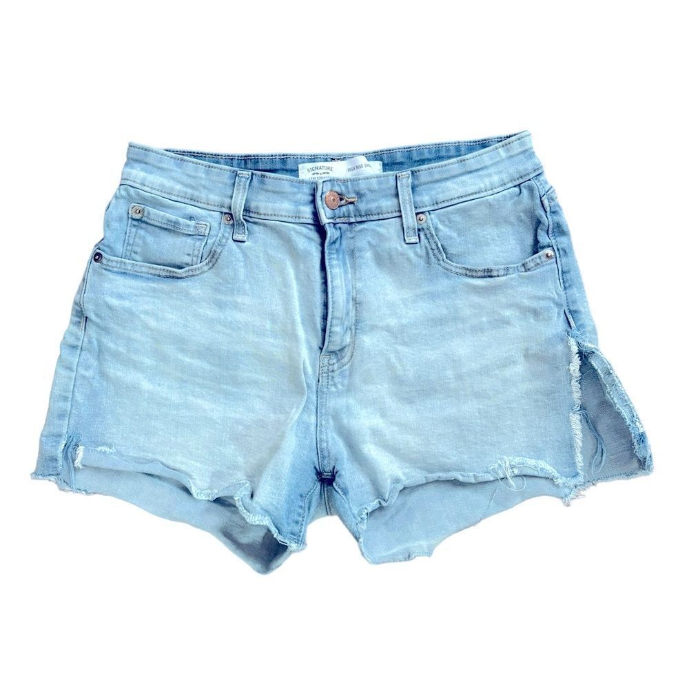 Levi Strauss Signature Blue Denim High Rise Shorts Size 10  6 0454